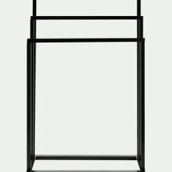 Porte-Serviette|Accessoire De Salle De Bain*alinea Porte-serviette triple en bambou H85cm - Noir