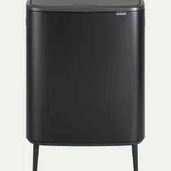 Poubelle*alinea Poubelle de tri Brabantia de cuisine en acier et plastiques recyclés - mat 2x30L Noir