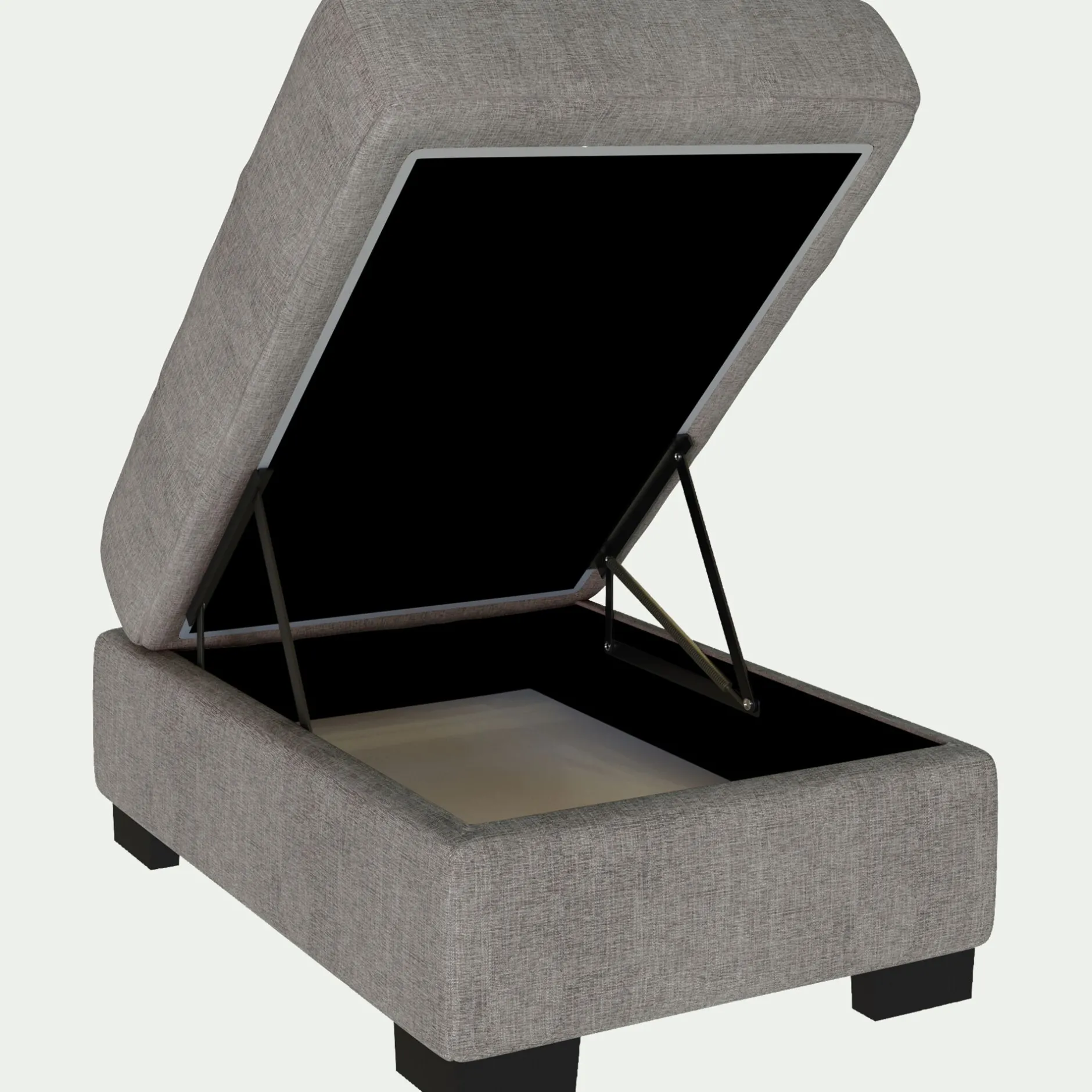 Pouf & Repose-Pieds*alinea Pouf avec coffre en tissu Monclar - Taupe