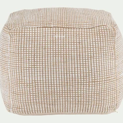 Pouf & Repose-Pieds*alinea Pouf carré en coton et jute - L45xl45xH40cm Naturel