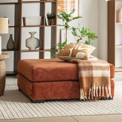 Pouf & Repose-Pieds*alinea Pouf carré en tissu Genesis - brun rustrel Marron