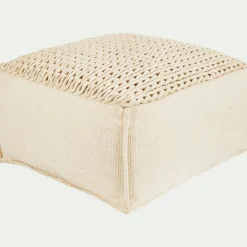 Coussin De Sol|Pouf & Repose-Pieds*alinea Pouf cubique en coton - D50xH28cm Beige