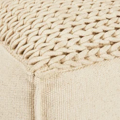 Coussin De Sol|Pouf & Repose-Pieds*alinea Pouf cubique en coton - D50xH28cm Beige