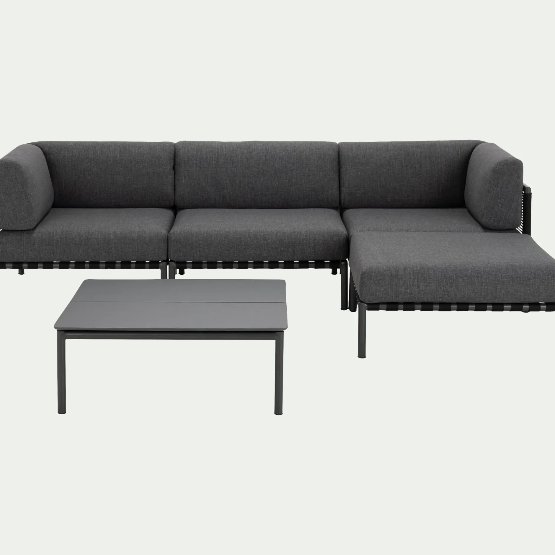 Pouf Exterieur|Salon De Jardin Modulable*alinea Pouf de jardin en aluminium - gris anthracite