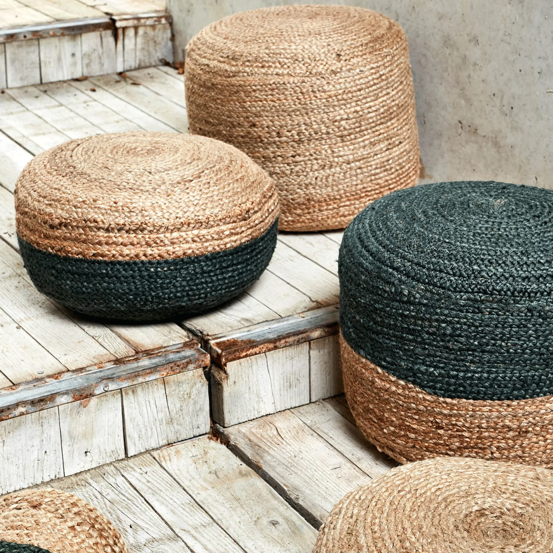 Pouf & Repose-Pieds*alinea Pouf en jute D50xH40cm - Naturel