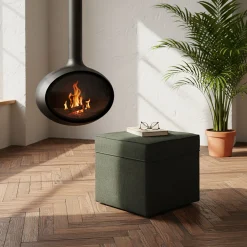 Pouf & Repose-Pieds*alinea Pouf en tissu - Vert