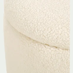 Pouf & Repose-Pieds*alinea Pouf en tissu avec coffre de rangement - H43cm Blanc