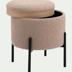 Pouf & Repose-Pieds*alinea Pouf en tissu avec coffre de rangement H40,5cm - Beige