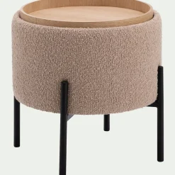 Pouf & Repose-Pieds*alinea Pouf en tissu avec coffre de rangement H40,5cm - Beige