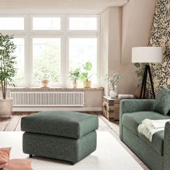 Pouf & Repose-Pieds*alinea Pouf en tissu chenille - calaluna Bleu