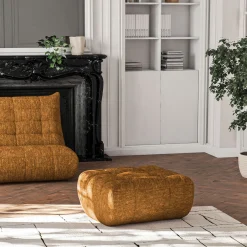 Pouf & Repose-Pieds*alinea Pouf en tissu chenille - argan Jaune