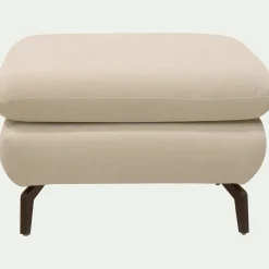 Pouf & Repose-Pieds*alinea Pouf en tissu doux tramé - Blanc écru