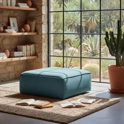 Pouf & Repose-Pieds*alinea Pouf en tissu genesis - beige roucas Bleu