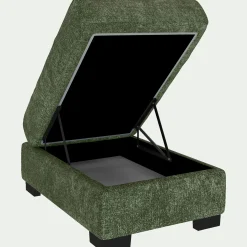 Pouf & Repose-Pieds*alinea Pouf en tissu Genesis avec coffre - cèdre Vert