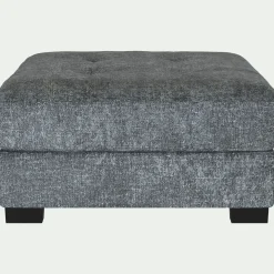 Pouf & Repose-Pieds*alinea Pouf en tissu Genesis avec coffre - Gris ardoise