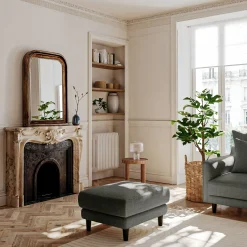 Pouf & Repose-Pieds*alinea Pouf en tissu joint - Gris restanque