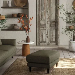 Pouf & Repose-Pieds*alinea Pouf en tissu mixte - cèdre Vert