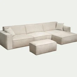 Pouf & Repose-Pieds*alinea Pouf en tissu tramé - Beige