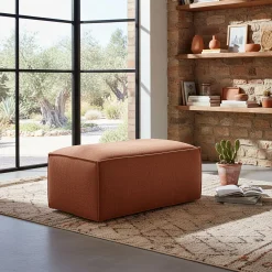 Pouf & Repose-Pieds*alinea Pouf en tissu tramé - brun rustrel Marron