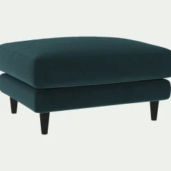 Pouf & Repose-Pieds*alinea Pouf en tissu velvet - foncé Bleu