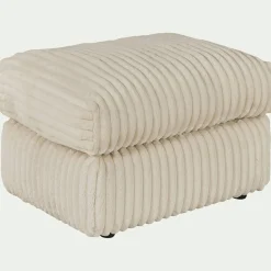 Pouf & Repose-Pieds*alinea Pouf en velours côtelé Bita - ventoux Blanc