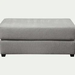 Pouf & Repose-Pieds*alinea Pouf rectangulaire en velours côtelé Azores - Gris borie