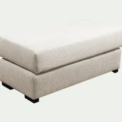 Pouf & Repose-Pieds*alinea Pouf rectangulaire en velours côtelé Azores - Beige