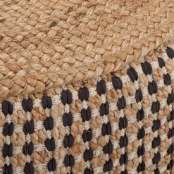 Pouf & Repose-Pieds*alinea Pouf rond en jute et coton - D50xH45cm Noir