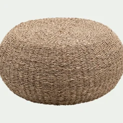 Pouf & Repose-Pieds*alinea Pouf rond tressé en jonc de mer D58xH30cm - Naturel