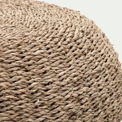 Pouf & Repose-Pieds*alinea Pouf rond tressé en jonc de mer D58xH30cm - Naturel