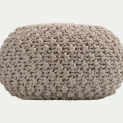 Coussin De Sol*alinea Pouf tressé en coton - roucas D50xH30cm Beige