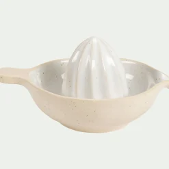 Salière Et Poivrière*alinea Presse-agrumes en grès D13cm - Blanc