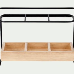 Aménagement Meuble Cuisine*alinea Range couverts en métal et bois - bois clair Naturel