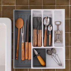 Aménagement Meuble Cuisine*alinea Range couverts en plastique - gris