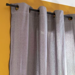 Rideau*alinea Rideau à œillets en coton finition liseré 140x250cm - ardoise Gris