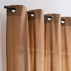 Rideau*alinea Rideau à œillets en coton finition liseré 140x250cm - brun alep Marron
