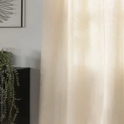 Rideau*alinea Rideau à œillets en coton finition point de bourdon 140x250cm - Beige