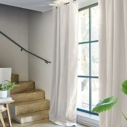 Rideau*alinea Rideau à œillets en coton recyclé 140x250cm - Blanc