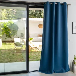 Rideau*alinea Rideau à œillets en polyester 140x250cm - figuerolles Bleu