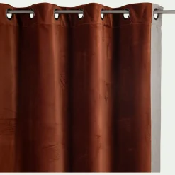 Rideau*alinea Rideau à œillets en velours 135x250cm - brun rustrel Marron