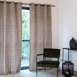 Rideau*alinea Rideau à œillets en velours de polyester dévoré 135x250cm - Gris