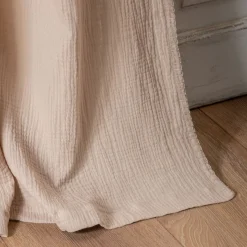 Rideau*alinea Rideau à nouettes en gaze de coton finition point de cheval 130x250cm - alpilles Beige