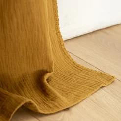 Rideau*alinea Rideau à nouettes en gaze de coton finition point de cheval 130x250cm - alep Jaune