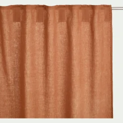 Rideau*alinea Rideau à pasants cachés en lin lavé finition surpiqure 140x260cm - brun rustrel Marron