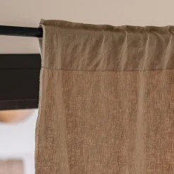 Rideau*alinea Rideau à passants caché en lin finition point de bourdon 140x250cm - corde Beige