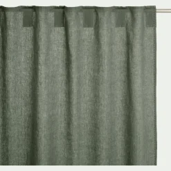 Rideau*alinea Rideau à passants cachés en lin lavé finition surpiqure 140x260cm - cèdre Vert