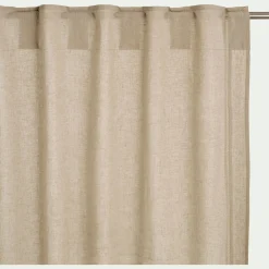 Rideau*alinea Rideau à passants cachés en lin et coton finition liseré 140x250cm - Beige