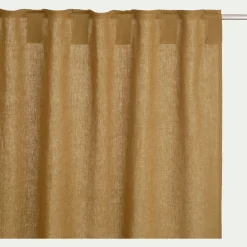 Rideau*alinea Rideau à passants cachés en lin lavé finition surpiqure 140x260cm - brun alep Marron