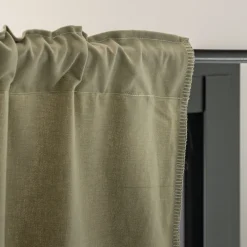 Rideau*alinea Rideau à passants cachés en coton finition point de cheval 140x250cm - olivier Vert