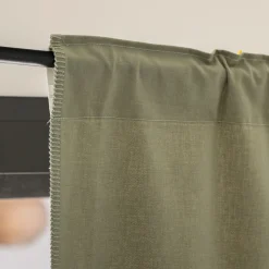 Rideau*alinea Rideau à passants cachés en coton finition point de cheval 140x250cm - olivier Vert